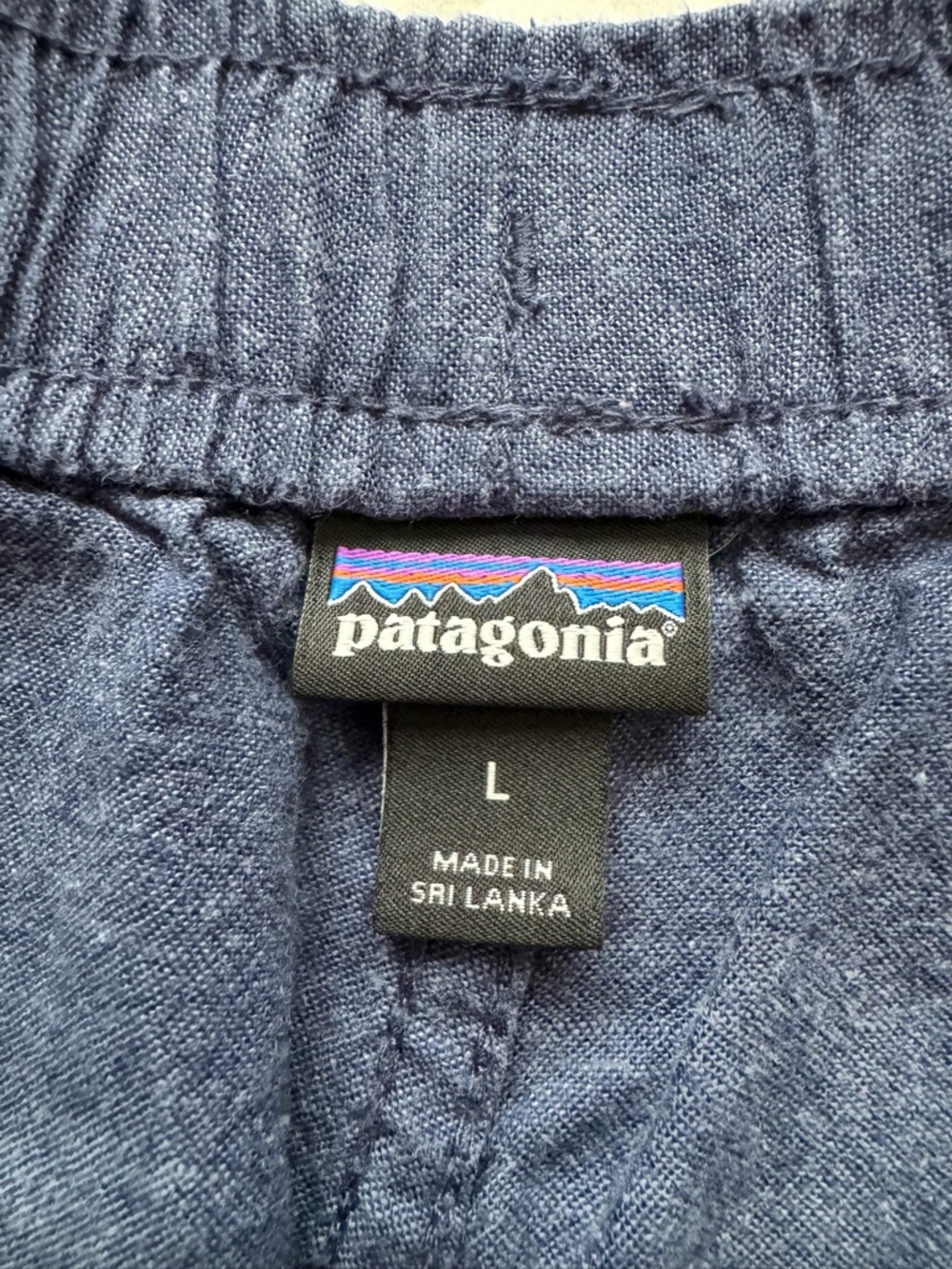 Patagonia Island Hemp Baggies Shorts 3" Pull On Woven Navy Blue Size Large - Picture 9 of 14